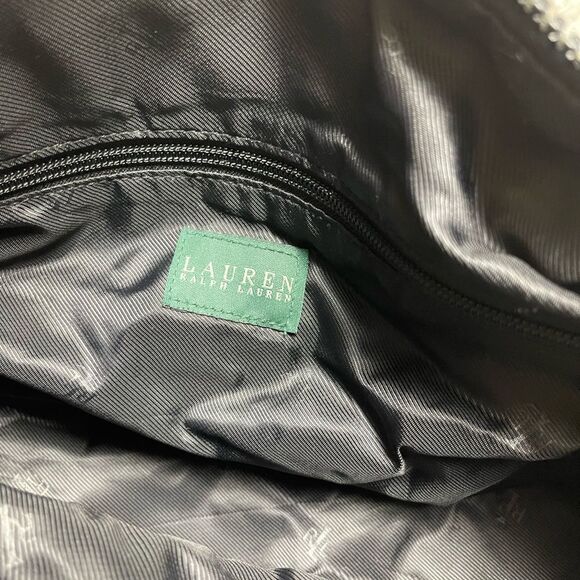 Lauren Ralph Lauren Nylon gray and black logo weekender carry all should… - Picture 8 of 12